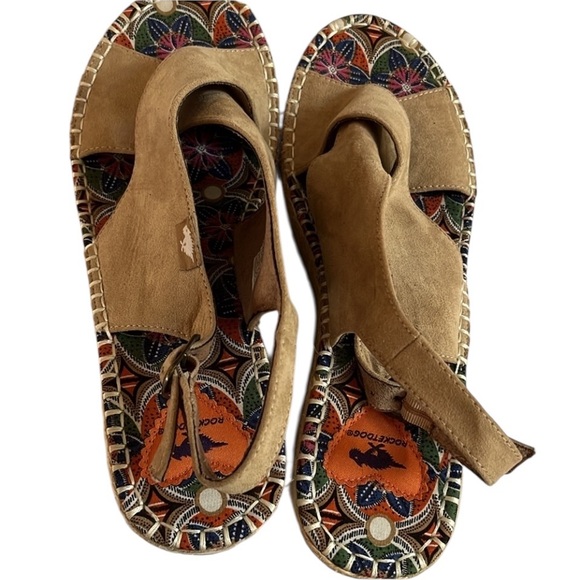 Rocket Dog size 10 tan slingback platform wedge very comfortable - Picture 7 of 16